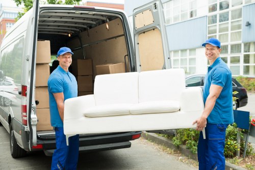 House removal van ready for a local move in Dagenham