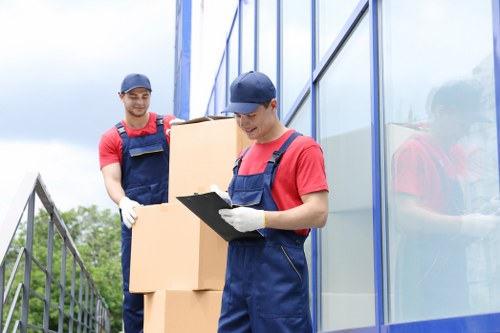 Furniture removals team preparing household items in Dagenham