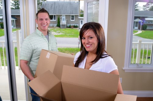 Packing desks and office equipment for relocation in Dagenham