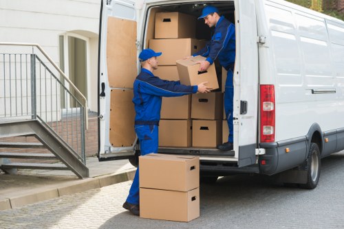 Low-carbon van used for an eco-friendly removal service in Dagenham